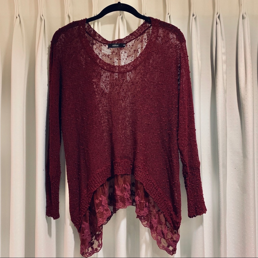 lf millau lace trim sweater
